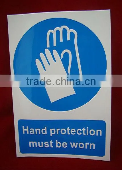 OEM Printing Self Adhesive Hand Protection Pvc Sticker