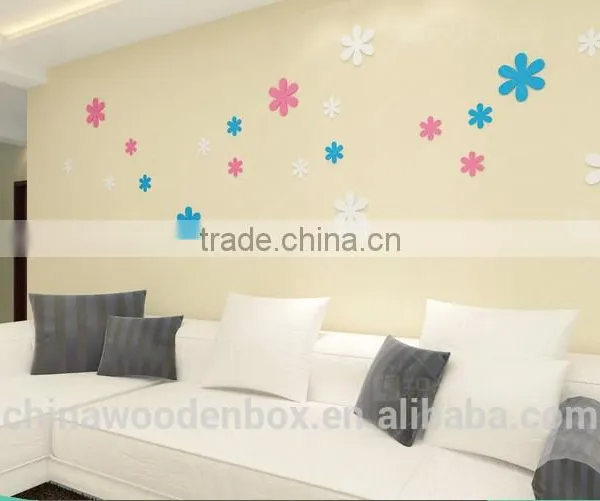 2015 Factorymade Refined Flower Shape Wooden Wall Stickers photo-4