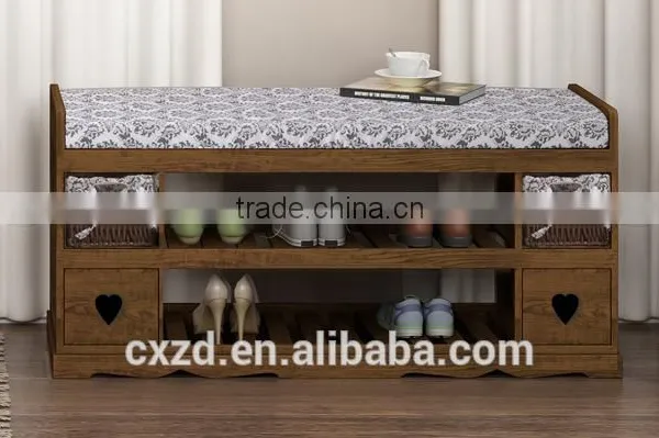 New Design Cheap Wooden Shoes-changing Bench photo-3