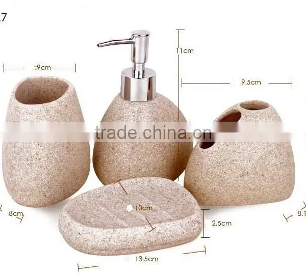 Common Home Round Shape Natural Resin Sandstone Bath Accessories photo-2