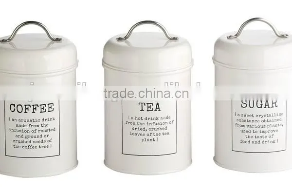 New Customized Pattern Kitchen Metal Caddy Tea Sugar Coffee Canister Jar With Bamboo Lid photo-6
