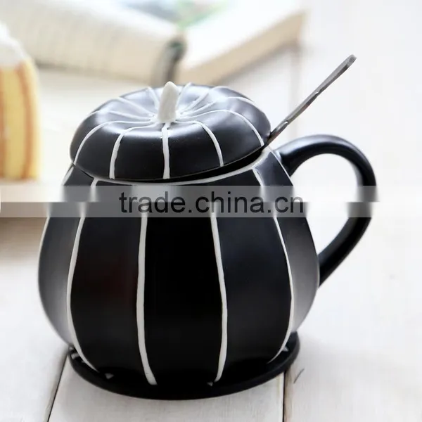 Hallowmas Pumpkin Shape Coffee Mug With Lid photo-2