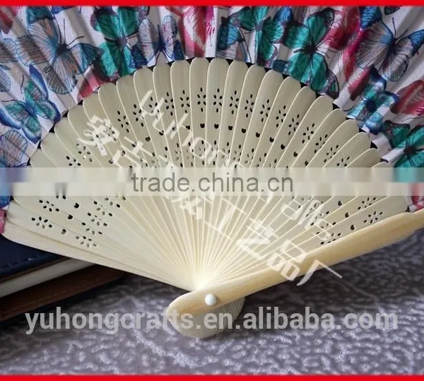 Promotional Cotton Cloth Hand Fan With Butterfly photo-4