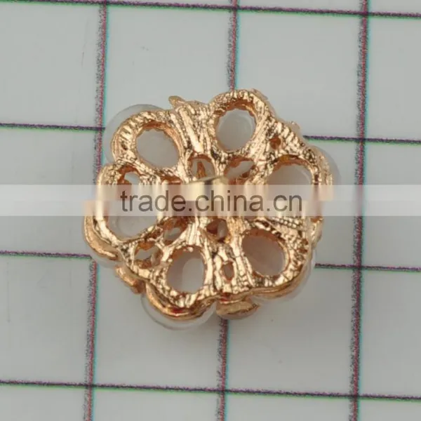 Glass Beaded Rose Flower Silver Rhinestone Button for Shoe Parts photo-3