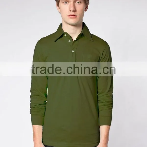 100% Cotton Custom Long Sleeve Golf Tee Plain Shirts Men Polo T-shirt photo-4