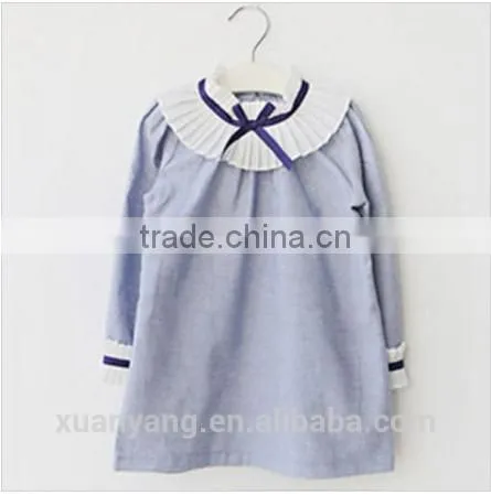Fashionable Knitted Frock Long Sleeve Plain Clothing Little Girl Princess Dresses Wholesale New Design Kids Baby Girls Dress photo-4