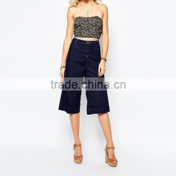 Fashion Fancy High Waist Jeans Shorts Women 2016 Wide-legged Denim photo-2