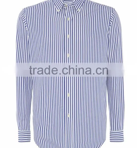 Men Stripe Long Sleeve Cotton Shirt Slim Fit Shirt photo-2