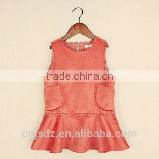 Faux Leather Children Winter Frocks for Girls Kids Frozen Dress photo-2