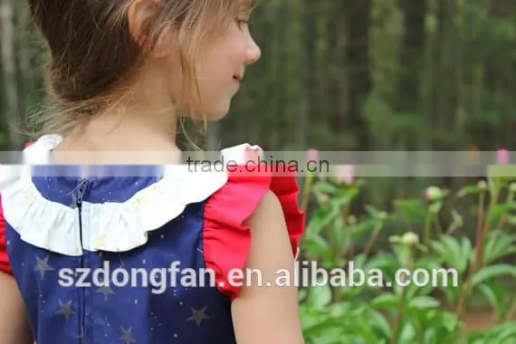 4th Of July Girls Cotton Frock Designs Ruffled Dress Summer photo-4