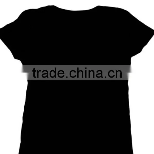 Women's 100%Cotton Black T-shirt photo-2
