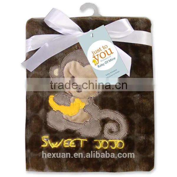 China Supplier Custom Cartoon Embroidered Baby Fleece Blanket photo-2