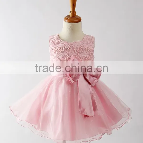 Walson Children Clothes New Model Pink With Blue Children Bridesmaid Dress Latest Children photo-4