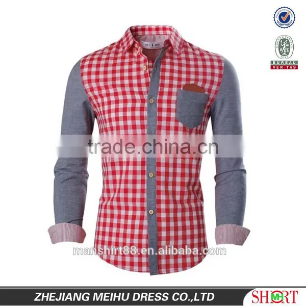 Custom Design Pattern Men Shirt Plaid Fabric Street Wear Custom photo-3
