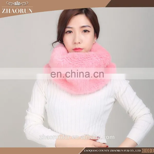 Chinese Fashion Knitted Mink Fur Scarf Real Knitted Mink Fur Snood for Women photo-5