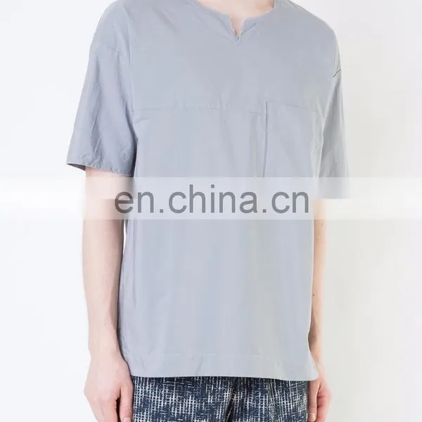 Medium Grey Cotton Chest Pocket T-shirt From W.W.S 100% Cotton photo-3