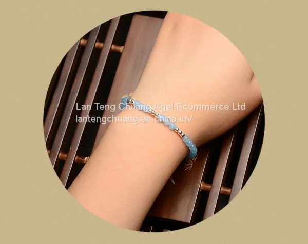 Fine Hand Chain Literature and Art Jewelry Hand Ornaments Ornament Pure Silver Natural Crystal European and American Min photo-2