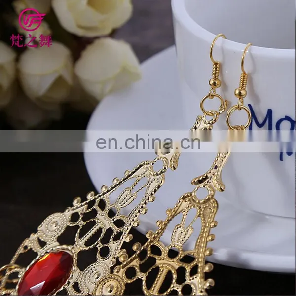Arabic Professional Gold Coin and Diamond Belly Dance Earrings Jewelry Accessory P-9007# photo-6