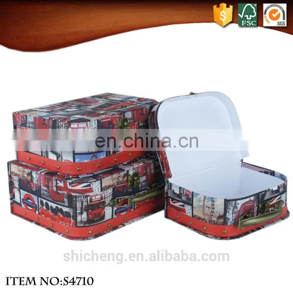 Cheap Old Fashioned Style Suitcases With London Pattern photo-5
