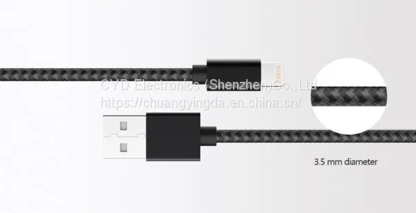 MFi Lightning Metal Nylon Braided Cable for Apple IPhone, IPad, With 8-pin Sync Data/Charging photo-4