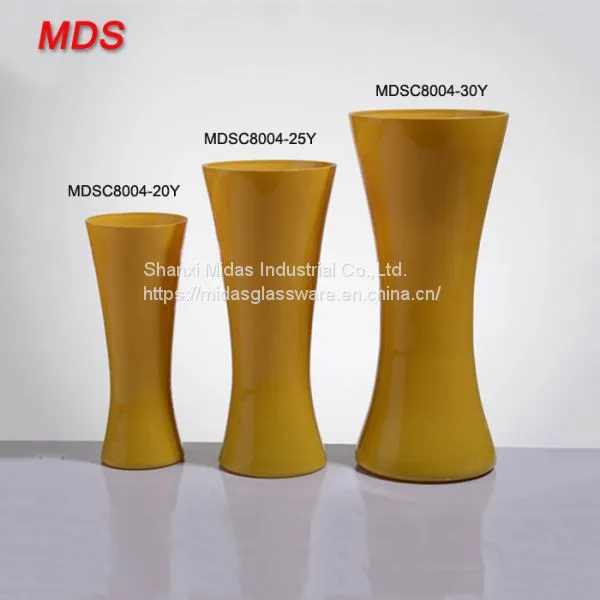 Modern Collectable Yellow Glass Flower Vase Manufacturers photo-2