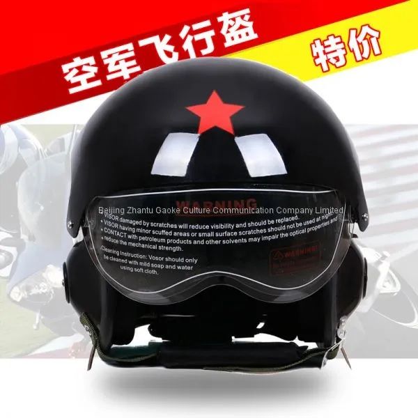 Upgraded Version of the Latest Model New Chinese Aviation Open Face Pilot Motorcycle Helmet Dual Visors photo-3