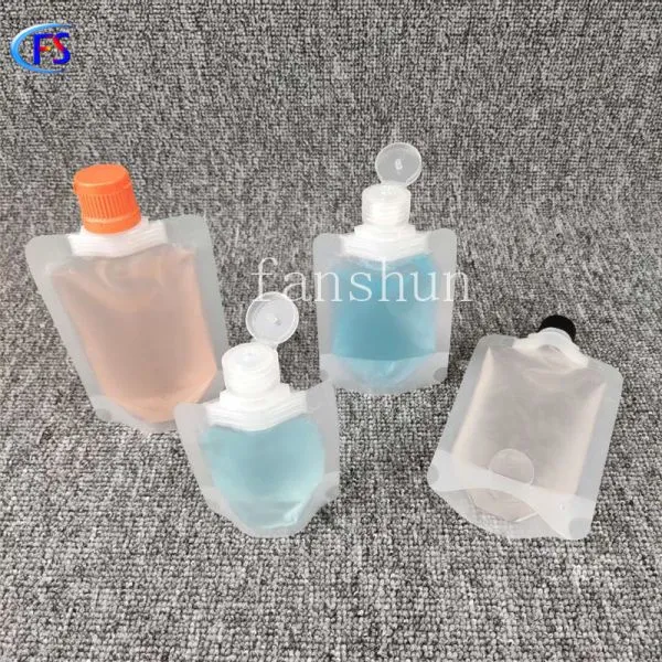 A Blank Standing Bag With a Flap for Hand Gel Clear Plastic Nozzle Bag for Sunscreen photo-3