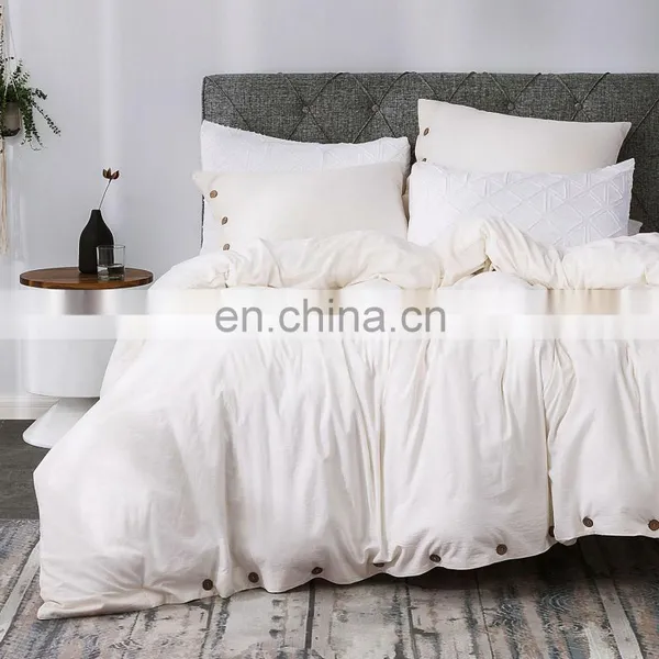 High Quality Wrinkle Resistant Full Size Adult Bedding Set Solid Duvet Cover Sets photo-6