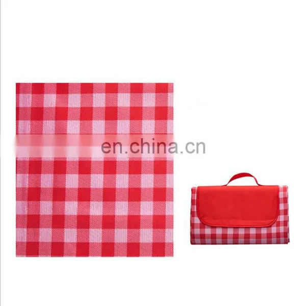 Low Moq Cheap Oxford Cloth Outdoor Camping Beach Grid Style 150*100 Foldable Picnic Mat Waterproof photo-4