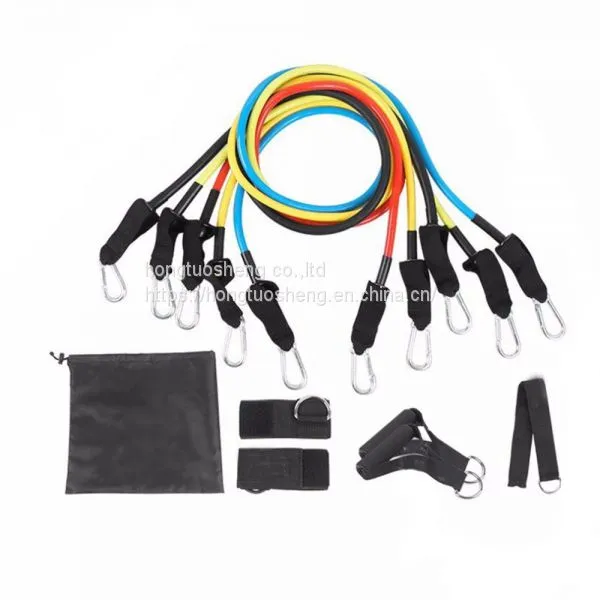 Wholesale Custom Exercise Sports 11 PCS Tube Resistance Bands Set photo-2