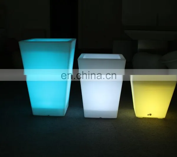 IP64 Led 16color Flashing Home Decoration Plastic Led White Flower Vase With Led Color photo-4