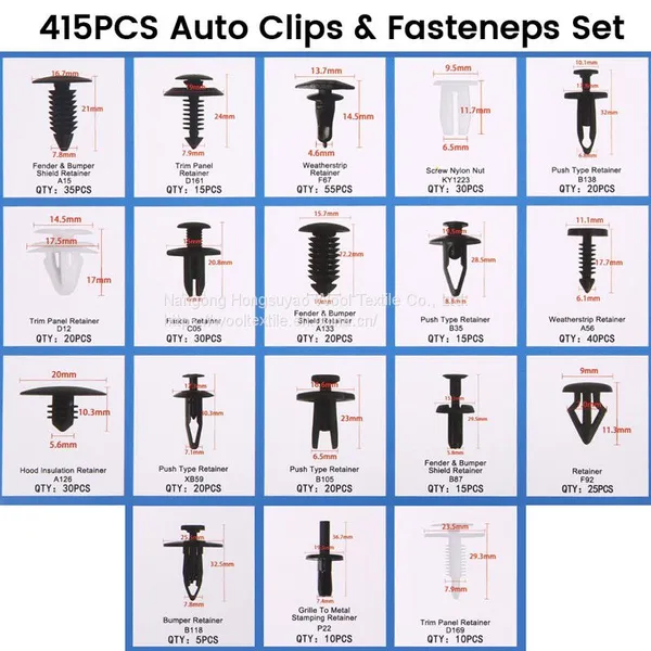 415Pcs Boxed Corrosion-Resistant Plastic Car Clamp Push Type Fasteners photo-4