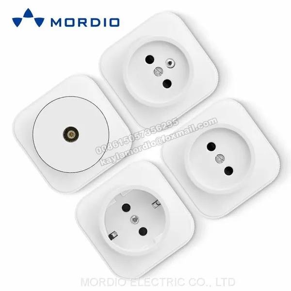 MORDIO Factory Direct Brand OEM PC WHITE 10A Wall Switch and Socket Surface Mounted Socket Germany French Russia 16A SOCKET photo-4
