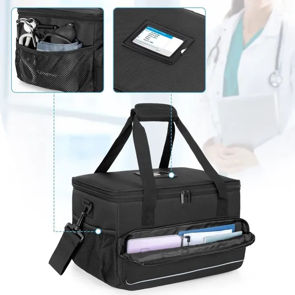 Big Insulated Medical Bag With Adjustable Dividers, Easy Clean Trauma Bag, Medicine Supplies Storage Bag photo-3