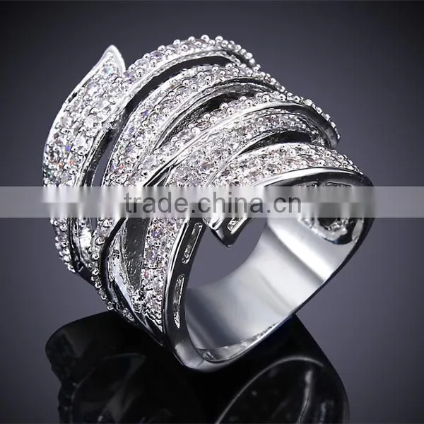 Exclusive New Unique Design Cubic Zircon Wedding Party Contrast Jewelry Ring photo-6