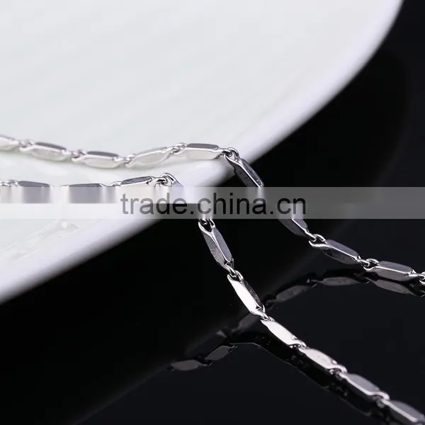 Yiwu Wholesale Jewelry Rhodium Plated Brass Chain Beautiful Oblong Shape Necklace photo-3