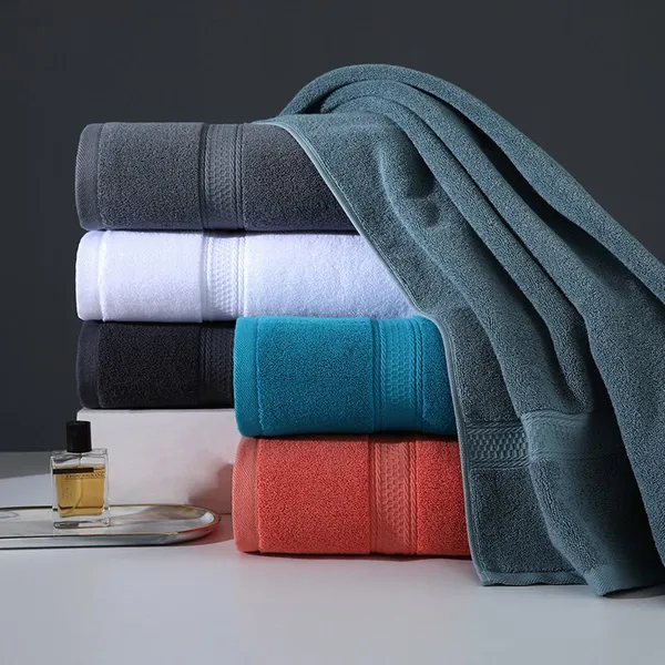 100% Cotton Bath Towel, Hotel Thick and Large Wrapped Towel, Household Cotton Towel, Black, White, Red, Blue, Green photo-5