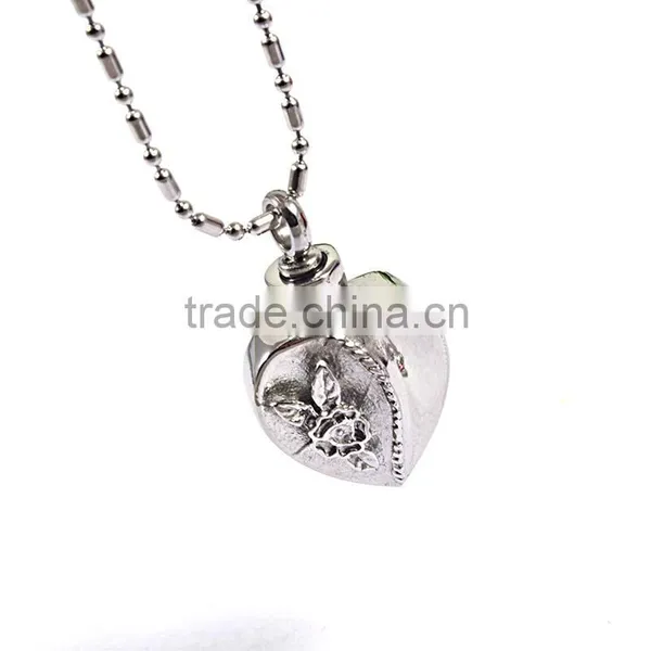 Engravable Stainless Steel Heart Pendant Perfume Bottle Pendant photo-2