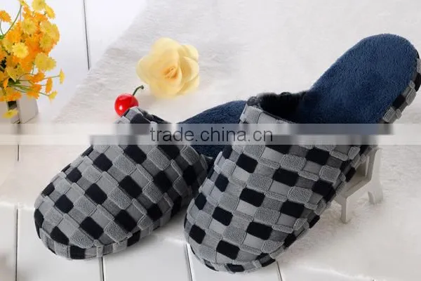 Fashion Promotional Plush Women Fancy Slippers on Sale Grid Slippers photo-2