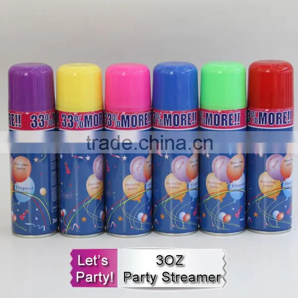 3OZ Non-Flammable Color Silly String Spray / Party Crazy String