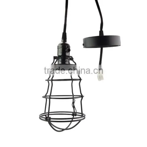 Art Deco Vintage Industrial Antique Metal Cage Pendant Light Factory Wire Steel Lampshade 220V E27 Lamp Holder photo-4