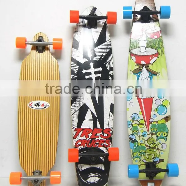 7 Ply Maple Long Skateboard, 4 Wheels Long Wood Skateboard(CE Approved+OEM Design)