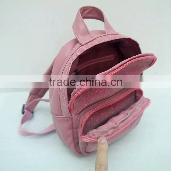 The Lovely Pink PU Leather Casual Backpack, Women Outdoor Sports Day Backpack photo-5
