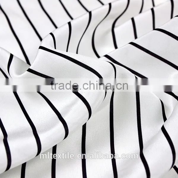 Stripe printing in Crepe Fabric CDC Silk Fabric