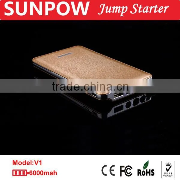 Sunpow Luxury Gold Color Multi-function Car Battery Power Bank 12000mAH Emergency Mini 12v Car Jump Starter With Air Compressor photo-5