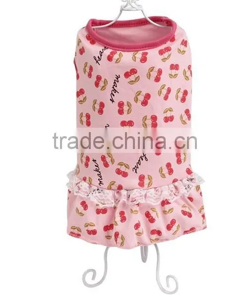 Cute Cherry Design High Quality Female Small Dog Clothes Made in China photo-3