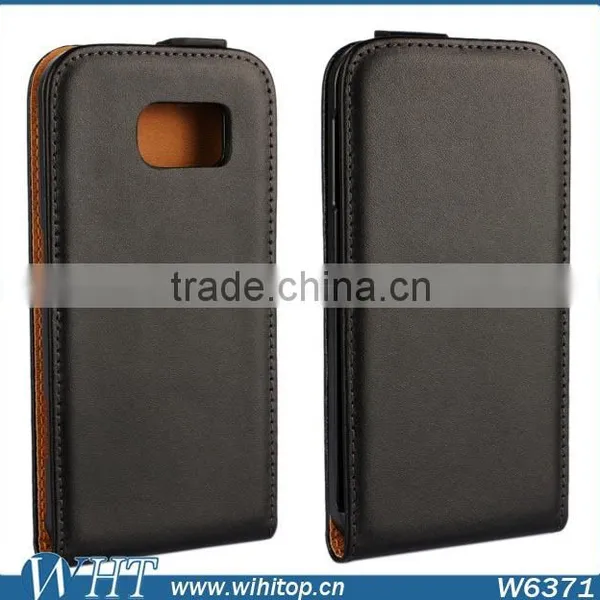 Magnetic Vertical Style Magnetic Flip Genuine Leather Case for Samsung Galaxy S6 G9200 photo-3
