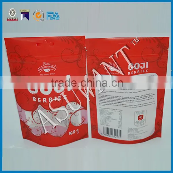 Custom Printed Special Clear Window Stand up Bag Printed Barcode /plastic Zipper Bag With Barcode for Fuirt photo-3