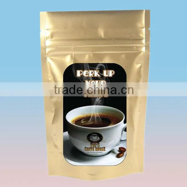 White stand up coffee packaging pouch/foil pouch packaging