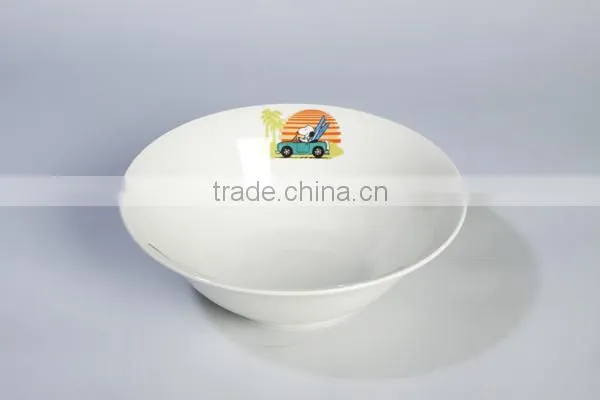 Wholesale Super White Porcelain Crokery Salad Bowl